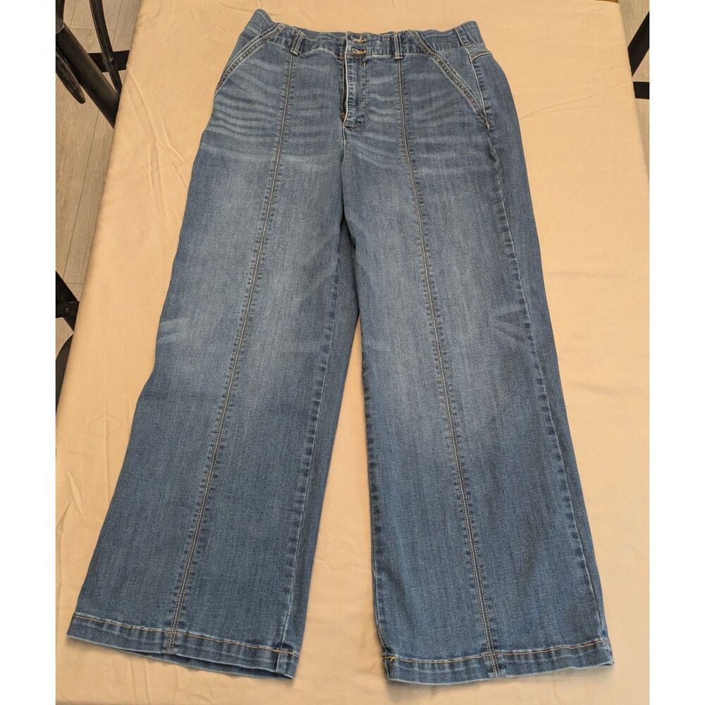 Democracy Ab Solution Dark Wash Stretch Straight Leg Jeans Denim Size 14
